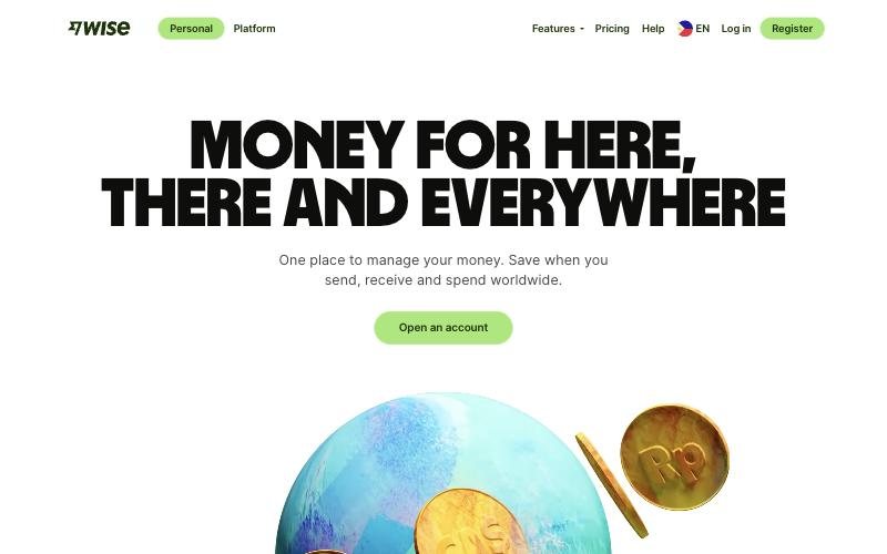 Landing page: wise.com/ph, June 2024