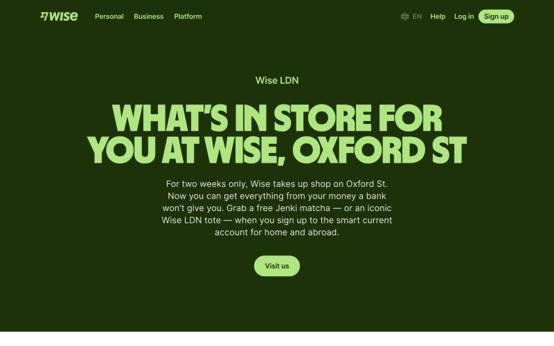 Landing page: wise.com/campaign/wiseldn, October 2026