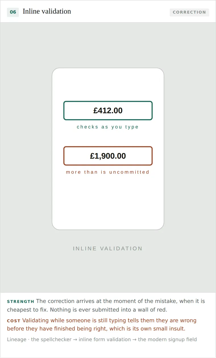 Inline validation