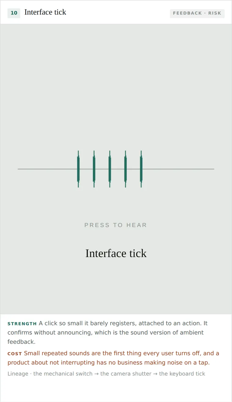 Interface tick